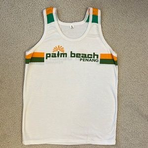 Tank top t-shirt from Palm Beach, Penang, Malaysia, size small, cotton
